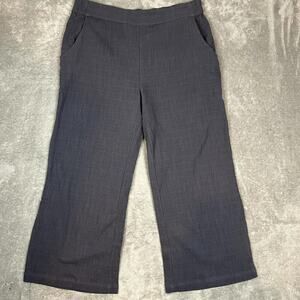 Known Supply Pants Womens XL Wide-Leg Cropped 100% Organic Cotton Split-Hem Gray